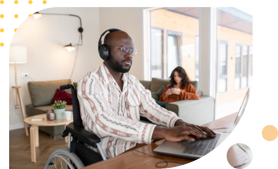 Image on man working on a computer